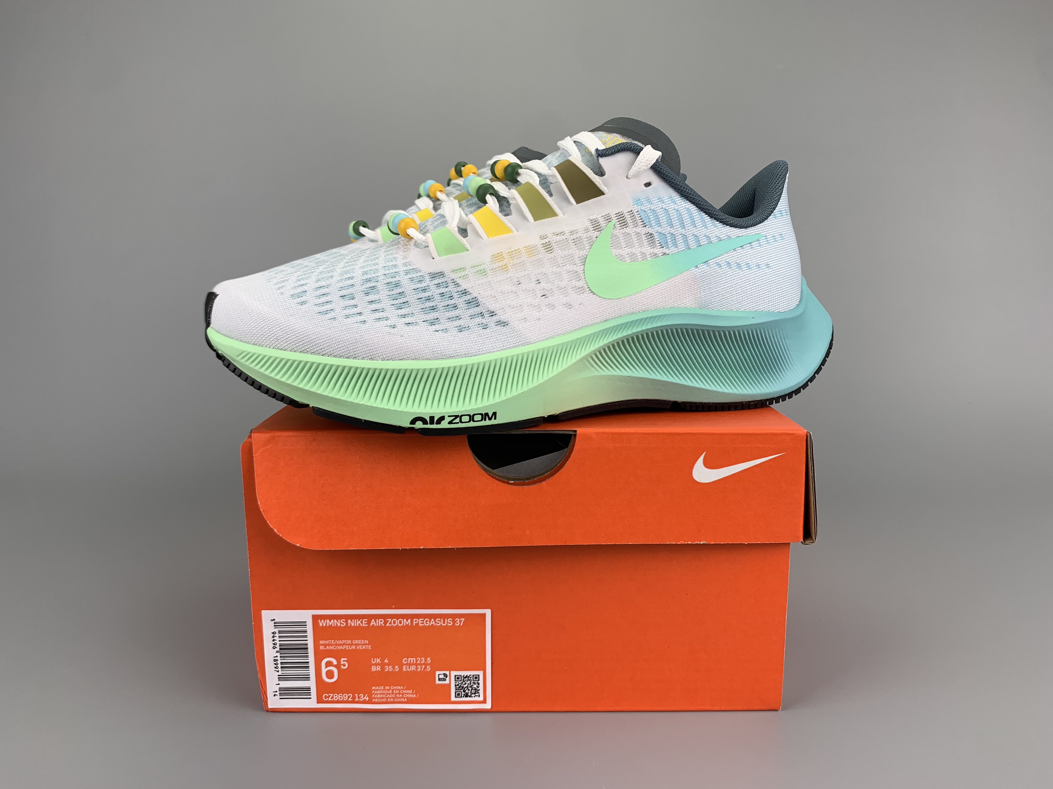 Women Nike Zoom Pegasus 37 Grey Green Shoes